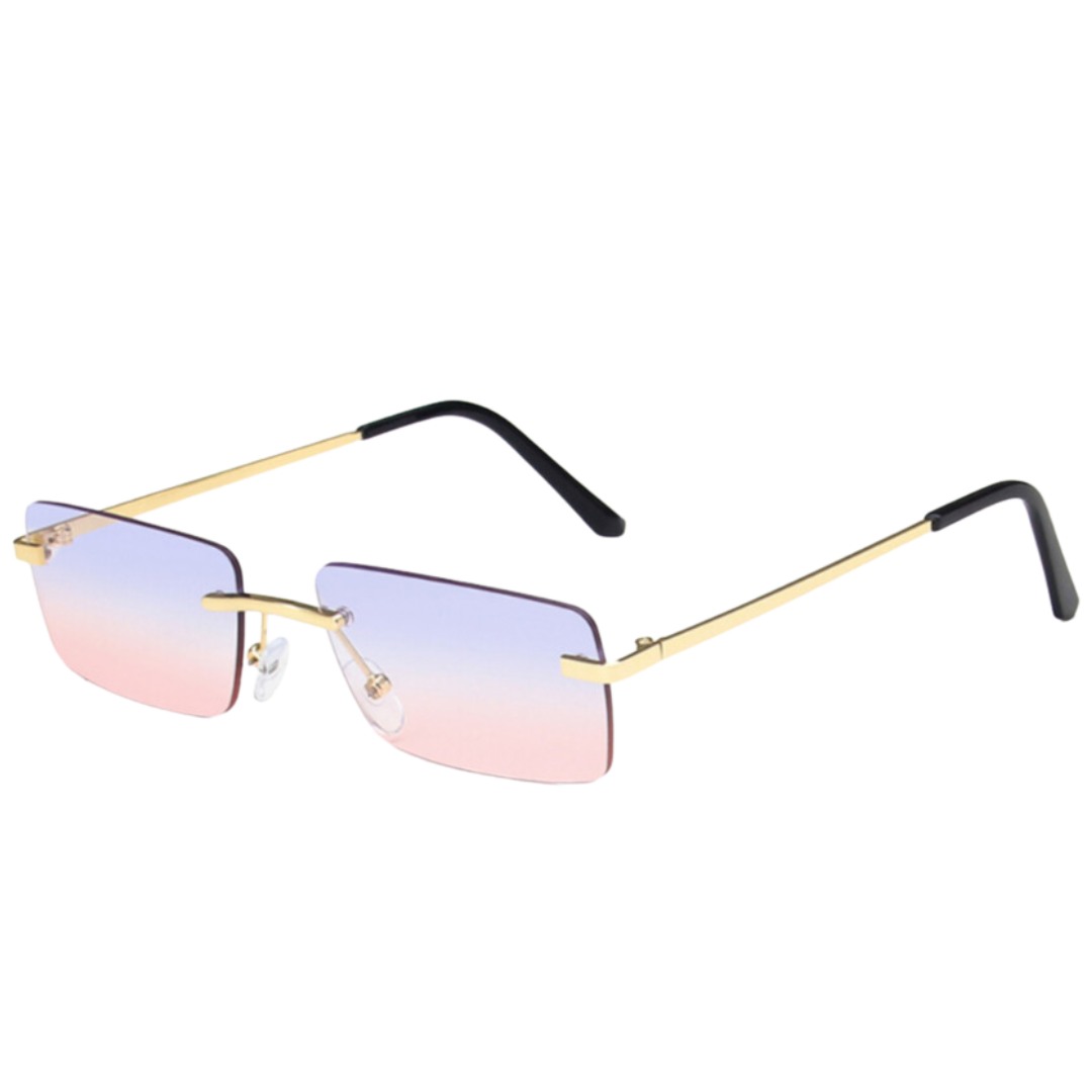 Gafas de sol - Rita: Rectángulo sin montura - Púrpura/Rosa