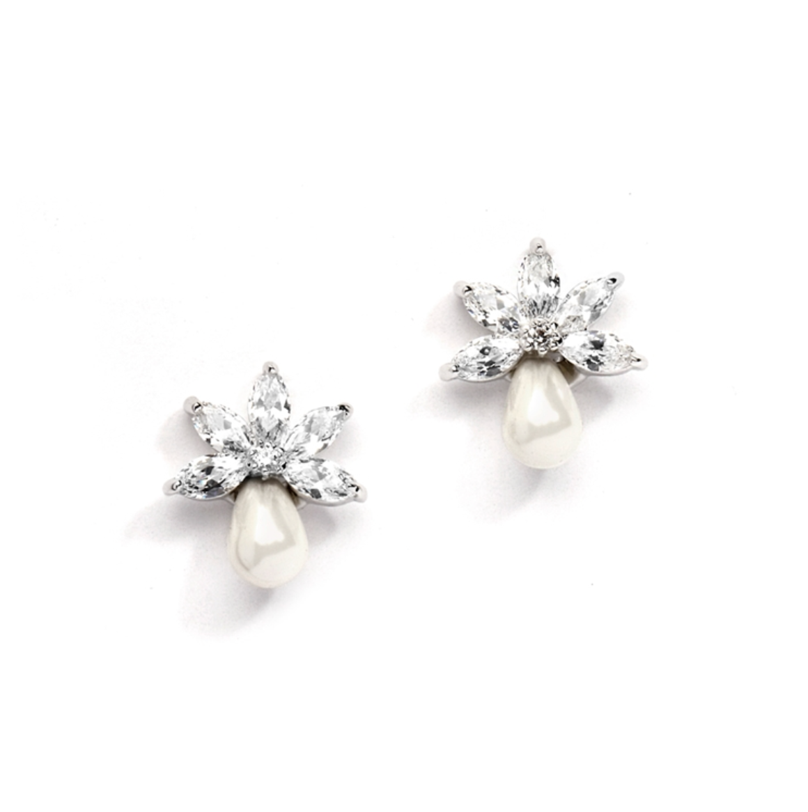 Aretes - Aretes: Aretes con forma de lágrima de perlas de cristal