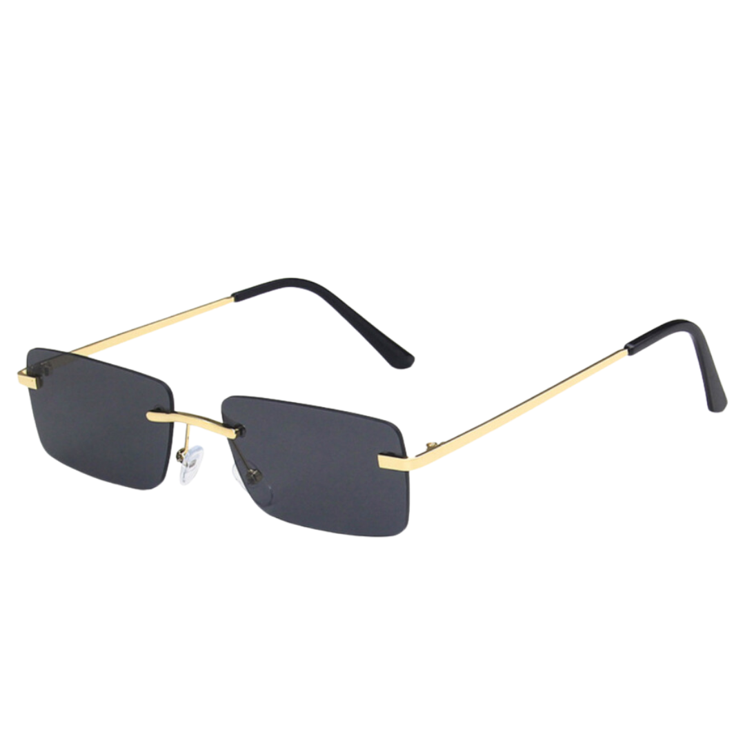 Sunglasses: Rita - Petite Rimless Rectangle - Black