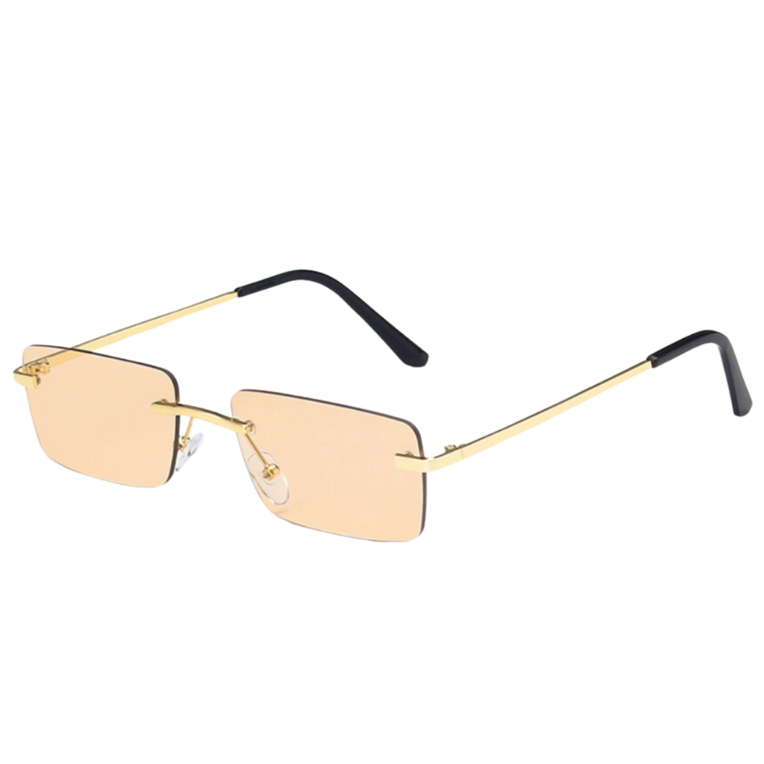 Sunglasses: Rita - Petite Rimless Rectangle - Light Brown