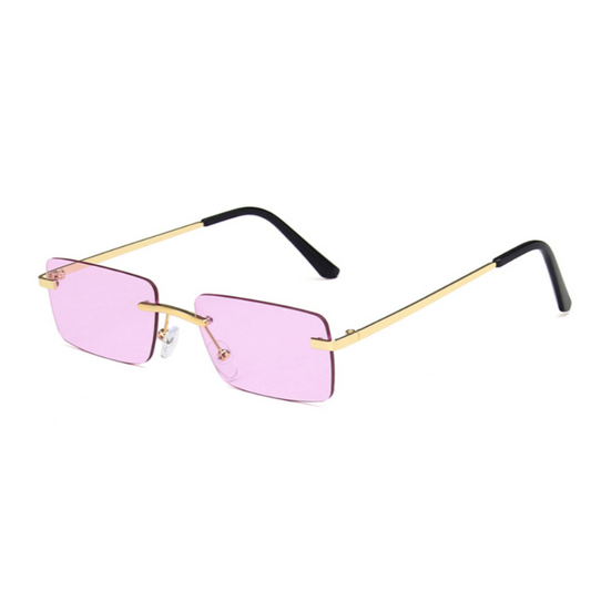 Sunglasses: Rita - Rimless Rectangle - Light Purple