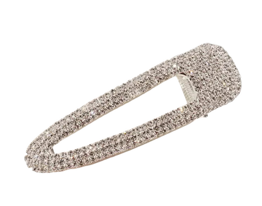 Hair Accessories: Large Crystal Alligator Hair Clip - Iced Out