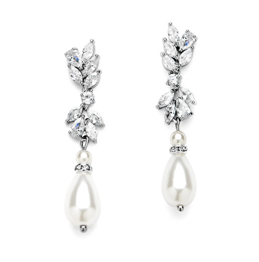 Pendientes - Gotas: Gota de Perla de Cristal