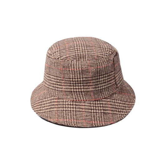 Hats: Bucket Hats - Dressy Plaid Brown